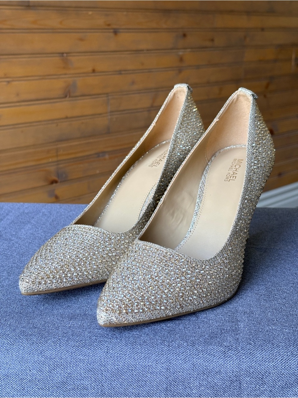 Michael Kors Dorothy Flex Pump Pole Gold Size 8 - Picture 5 of 14